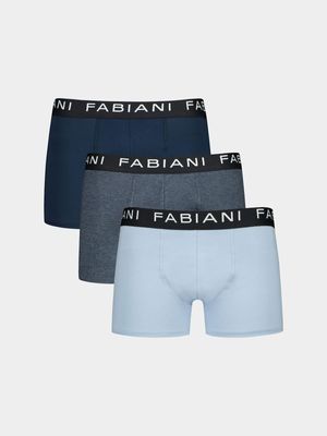 Fabiani Men's 3-Pack Blue Trunks