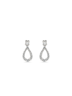 Sterling Silver & Cubic Zirconia Open Women's Teardrop Earrings