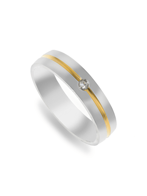 Stainless Steel Two-Tone Mens Ring