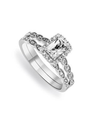 5ct White Gold Diamond & Created White Sapphire Emmy Twinset Ring
