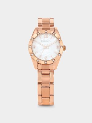 Minx Rose Plated Mother Of Pearl Dial Bracelet Watch