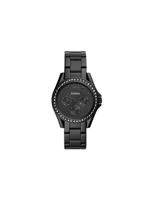 Fossil Riley Black Plated Stainless Steel Multi-Dial Bracelet Watch