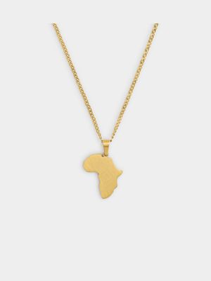 Stainless Steel Gold Plated Africa Pendant