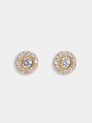 18ct Gold Plated Dainty stud with CZ's Earrings