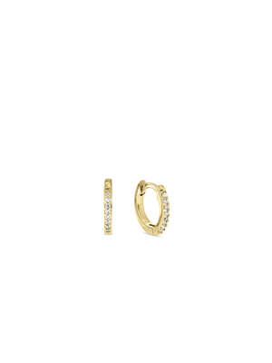 18ct Yellow Gold Plated Cubic Zirconia Mini Hoop Earrings