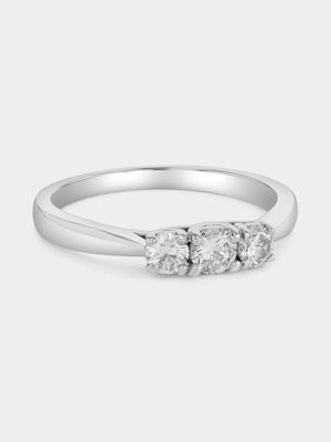 White Gold 0.5ct Lab Grown Diamond Trilogy Ring