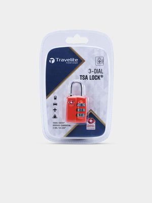 Travelite 3 Dial Orange Combination Tsa Lock
