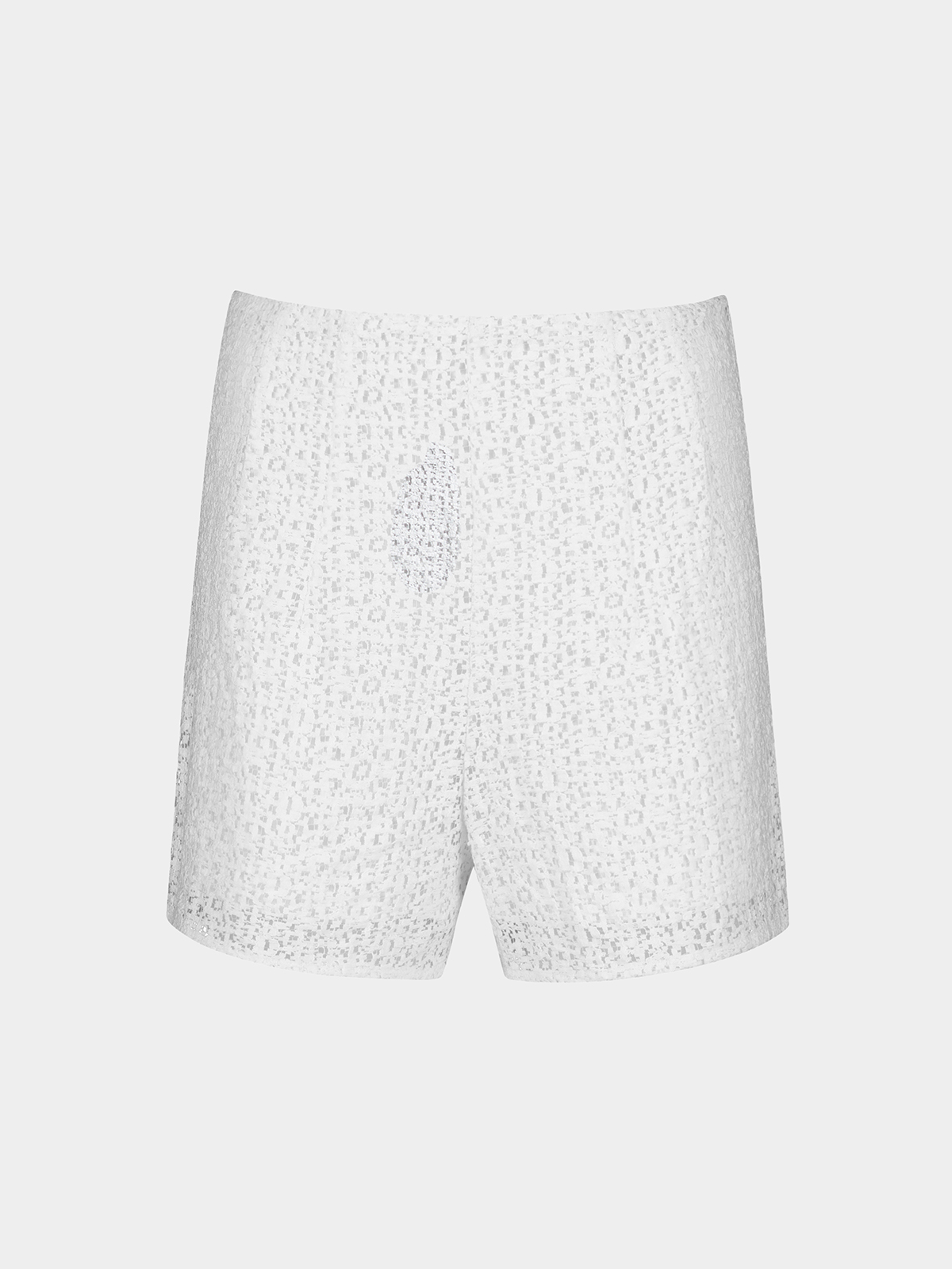 Washed Pearl Studded Paperbag Shorts - White main image 0