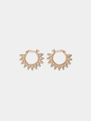 18ct Gold Plated Sun Hoop Earrings