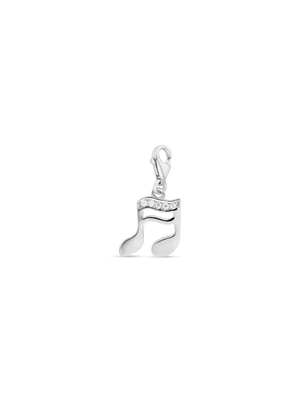 Sterling Silver & Cubic Zirconia Music Note Charm