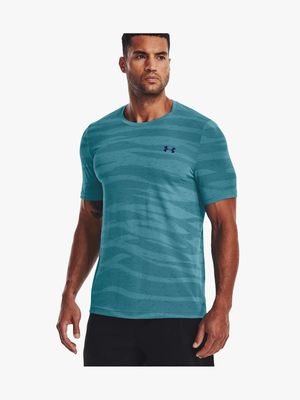 Mens Under Armour Seamless Wave Blue Tee
