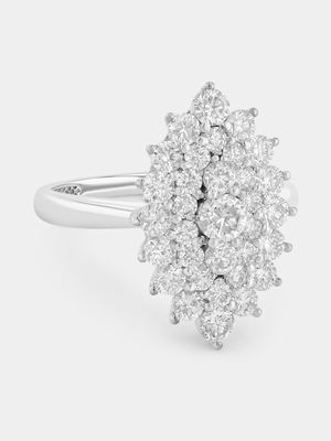 White Gold 1.6ct Gold Lab Grown Diamond Marquise Cluster Ring