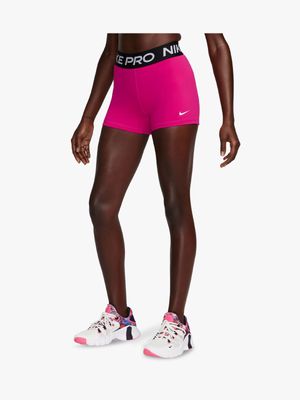 Womens Nike Pro 365 3 Inch Pink Tight Shorts