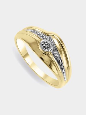 Yellow Gold & Diamond Women's Stream Ring