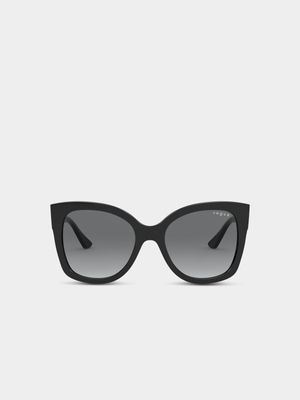 Women's Vogue Eyewear Black  Grey Gradient Sunglasses
