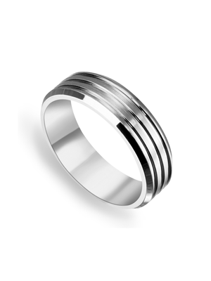 Titanium 7mm Triple Line Wedding Band