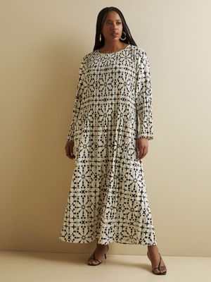 Women's Iconography Pleated Maxi Dress Tile