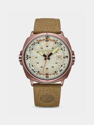 Timberland Williston Brown Plated Light Brown Leather Watch