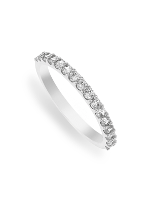 Cheté Sterling Silver & Cubic Zirconia 4-Claw Stacking Ring