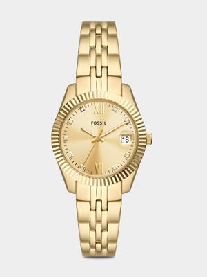 Fossil Scarlette Gold Plated Stainless Steel Bracelet Watch