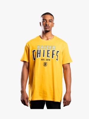 Men's Kaizer Chiefs UE COLLEGIATE LETTERS Yellow T-shirt