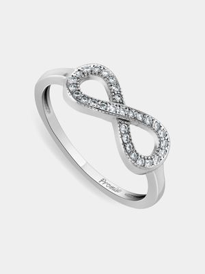 Sterling Silver Cubic Zirconia Infinity Symbol Women’s Promise Ring