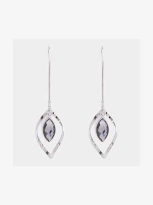 Linear Gem Petal Drop Earrings