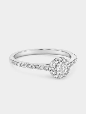 White Gold 0.4ct Lab Grown Diamond Solitaire Halo Ring