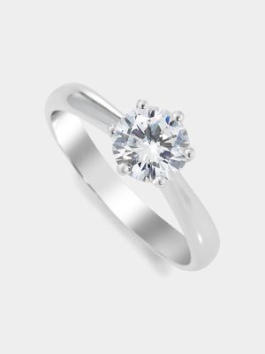 White Gold 1ct Diamond Forever Solitaire Ring
