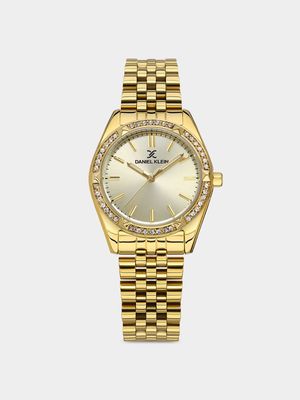 Daniel Klein Gold Plated Gold Tone Dial Bracelet Watch