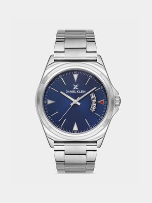 Daniel Klein Stainless Steel Blue Dial Bracelet Watch