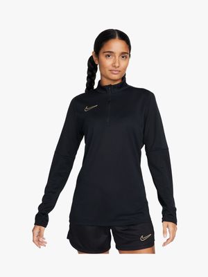 Womens Nike Dri-Fit Academy 23 Drill Long Sleeve Black Top