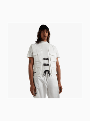 Men's White Utility Vest