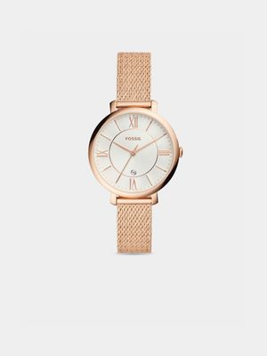 Fossil Women's Jacqueline Rose Plated Stainless Steel Mesh Watch