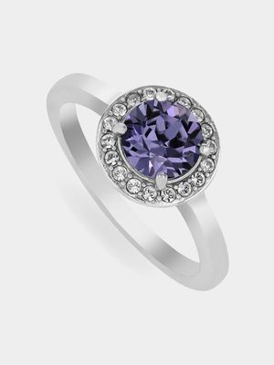 Sterling Silver Crystal Women's December Birthstone Ring