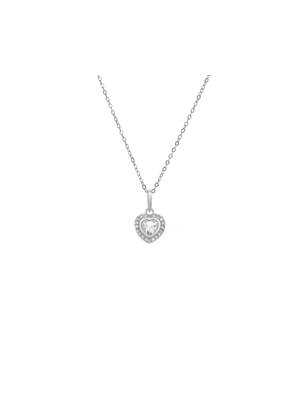 Sterling Silver Cubic Zirconia Kid's April Birthstone Pendant Necklace