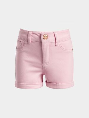 Younger Girl's Pink Denim Shorts