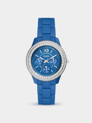 Fossil Women's Stella Blue Plated Multi Dial Bracelet Watch