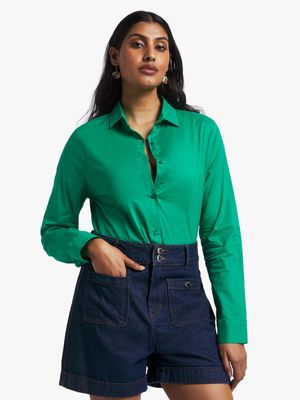 Women's Green Voile Shirt