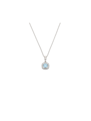 Sterling Silver Cubic Zirconia Women's March Birthstone Pendant Necklace