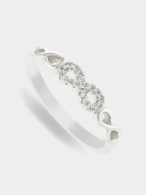 Sterling Silver & Cubic Zirconia Promise Infinity Ring