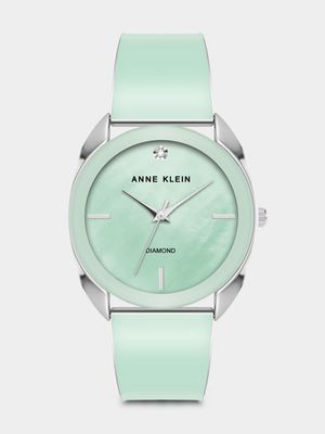 Anne Klein Silver Plated Mint Bangle Watch