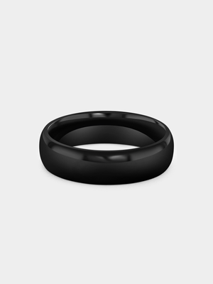 Zirconium Black Toned Men’s Polished Edge Ring