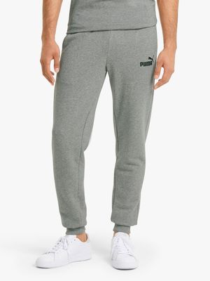 Mens Puma Essential Slim Fleece Grey Pants