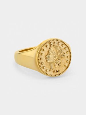 Yellow Gold Antique Coin Ring