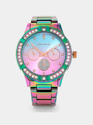 Minx Multicoloured Pink & Blue Dial Bracelet Watch