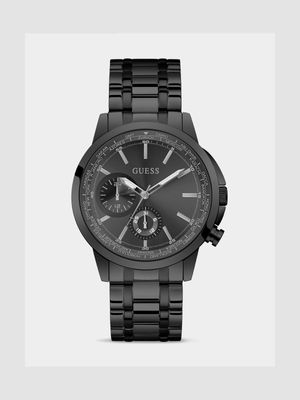 Guess Men’s Spec Black Plated Stainless Steel Multi Dial Bracelet Watch