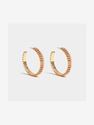 Diamante Hoop Earrings - Jewellery