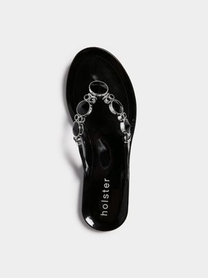 Women's Holster Black Embellish Sandals