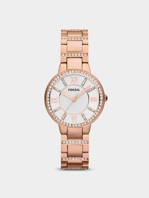 Fossil Virginia Rose Plated Stainless Steel Bracelet Watch